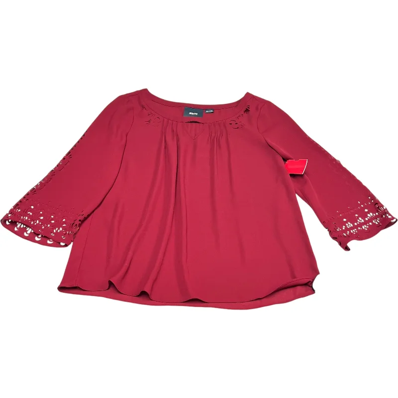 Blouse Long Sleeve By Maeve In Red, Size: S