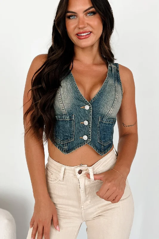 Carthage Denim Vest Top (Dark Denim)