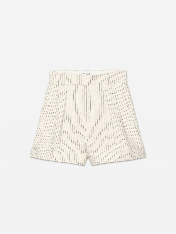 Pleated Wide Cuff Short In Cream