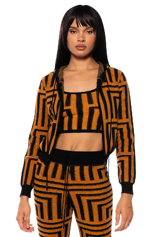 SAVANNAH ORANGE ZIP UP CARDIGAN