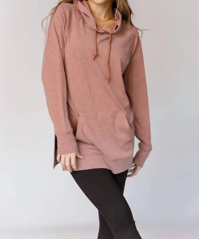 Sideslit Hoodie In Burnt Sienna