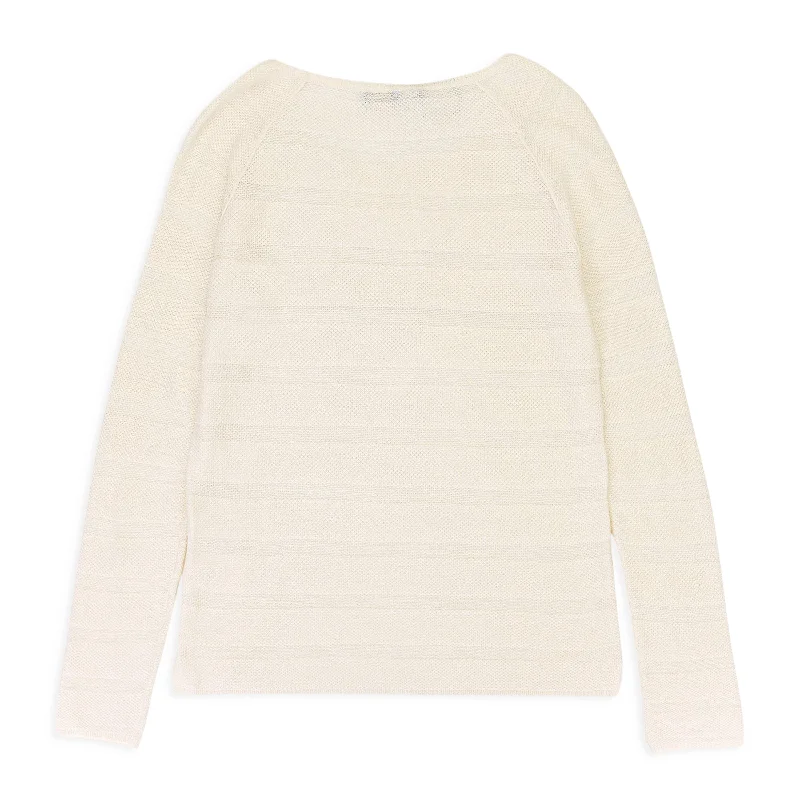 CASHMERE SCOOP NECK WHITE SWEATER