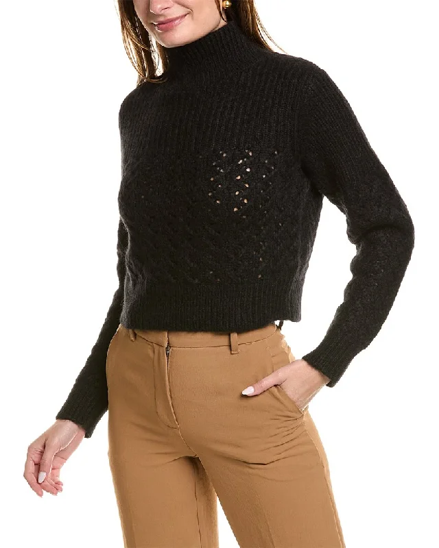 Rebecca Taylor Chainette Turtleneck Wool & Alpaca-Blend Sweater