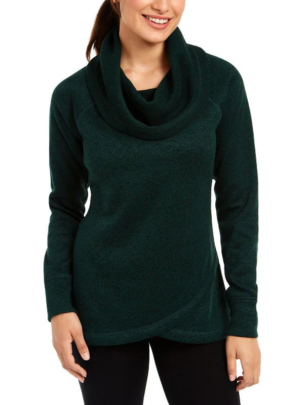 Womens Cowl Neck Fleece Pullover Sweater